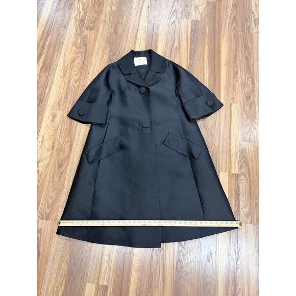 Vintage 60s Jackie Mod Swing Coat Elegant Bell Sleeve Old Money Luxury Coquette - Picture 12 of 16